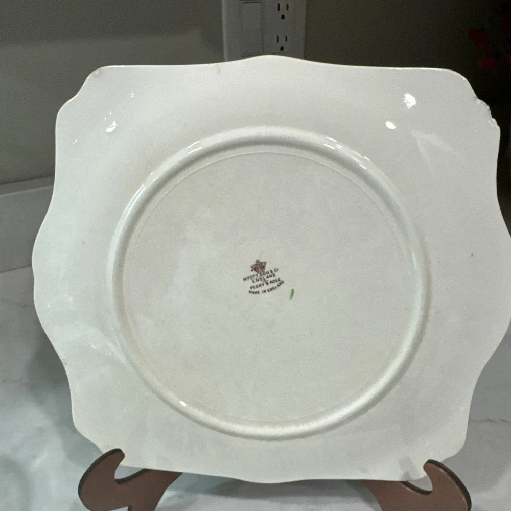 Myott Son & Co Peony & Rose 12 in Oval Serving Platter Staffordshire England VTG